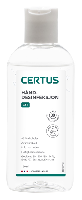 Hånddesinfeksjon Gel 85%, Certus 150ML m/disktopp