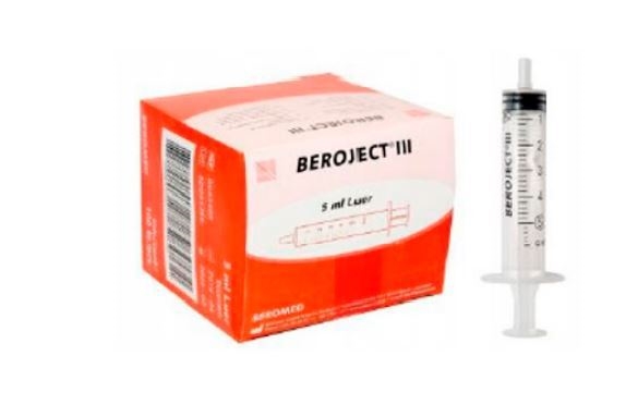 Sprøyte  Berojekt, Luerlock 5ml sentrisk - Beroject