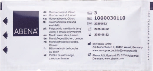 Munnrensepinne Abena, 10cm, engangs med sitronsmak - 2