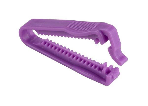 Kateterklemme plast, Lilla m/smekklås