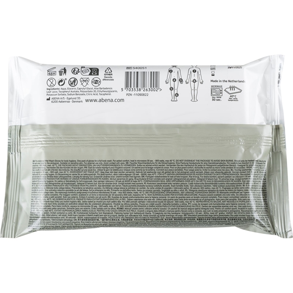 Vaskehanske pre-fuktet Abena, 15x22 uparfymert 8 stk i pk - 2