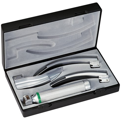 Laryngoskopsett Mac.2+3+4, inkl. bordlader og  håndtak