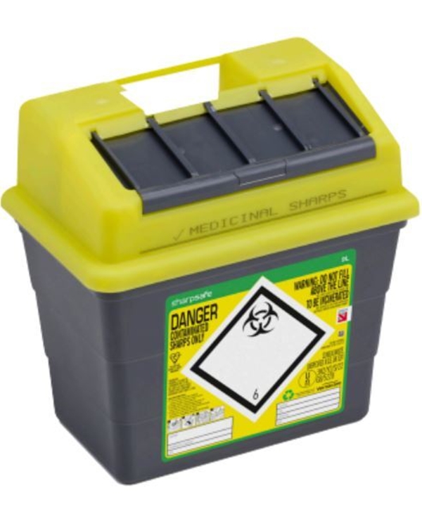 Kanylebøtte Sharpsafe, 9L med gult lokk - 1