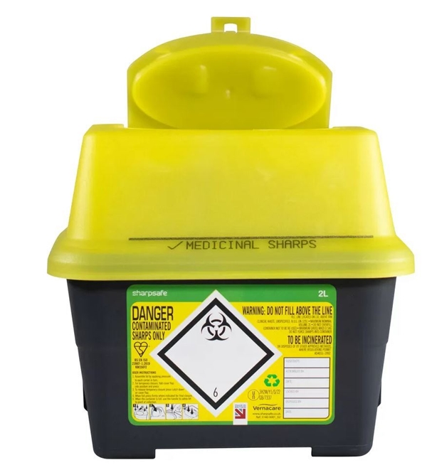 Kanylebøtte Sharpsafe, 3L med gult lokk - 1