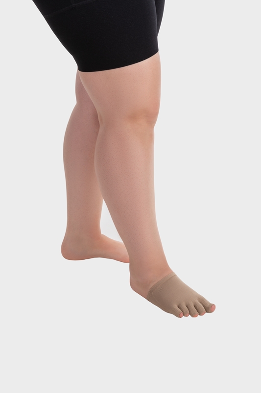 Tåkappe Juzo Classic Seamless , Ve fot,åpen tå,XL,mandel,K1  - 2