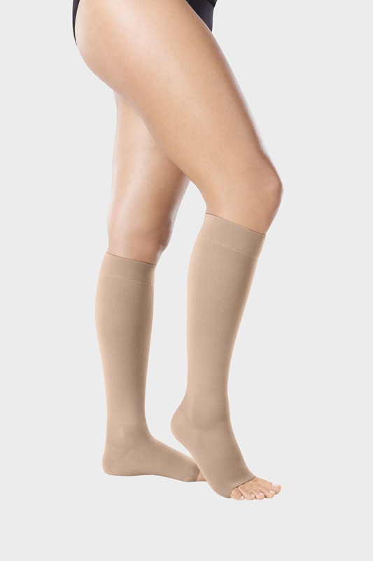 Kompresjonsstrømpe kne K2 Juzo, XXL mandel Intenso åpen tå