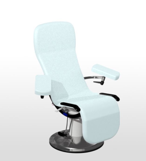 Prøvetakingsstol Deneo Silv Bl, Høydereg. m/rotasjon m/Sit&Go