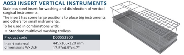 Innsats til dekontaminator, For instrument 44,50x16,5x12cm