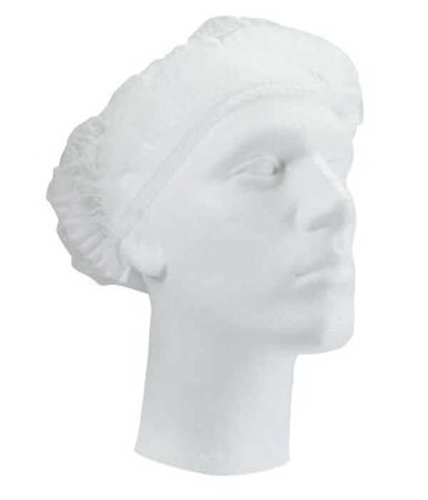 Hårnett PP nonwoven, str. L, hvit, latexfritt - Worksafe