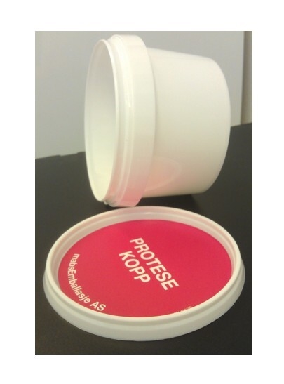 Protesebeger med trykk, 280ml, rødt lokk