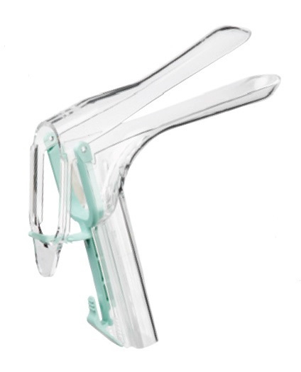 Vaginalspekulum KleenSpec, Engangs Blå str L