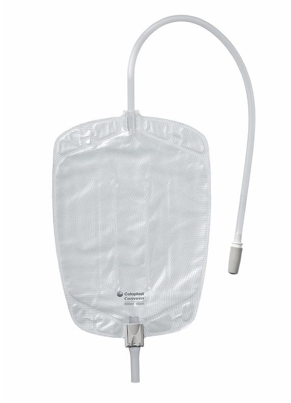 Urinpose flerkammer Conveen, Benpose, steril 30cm slange. 600ml