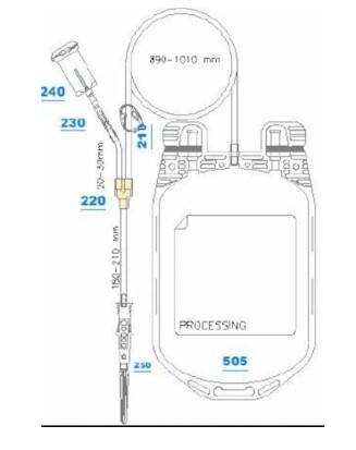 Blodposesett Compoflex, 16G 600mL transferbag