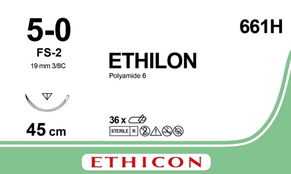 Sutur Ethilon 5-0 G661H, 45cm nål FS-2 - Ethilon