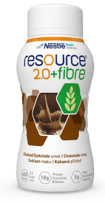 Drikk Resource 2.0+ fibre, Sjokolade 4x200ml