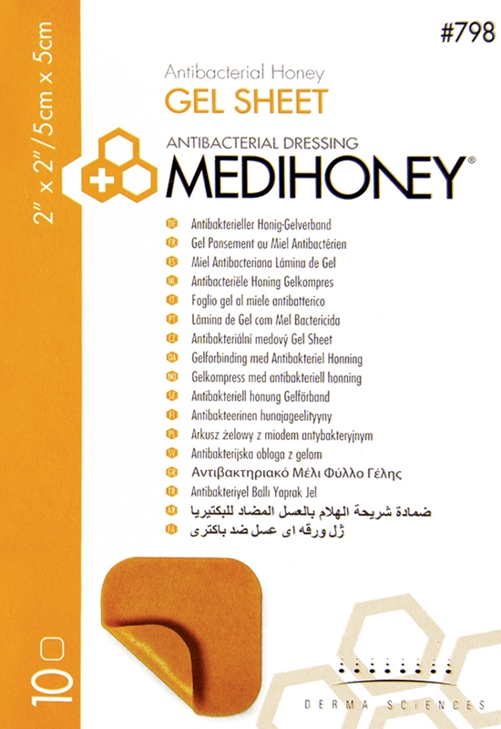 Bandasje Medihoney honning gel, 5x5cm ark - Medihoney