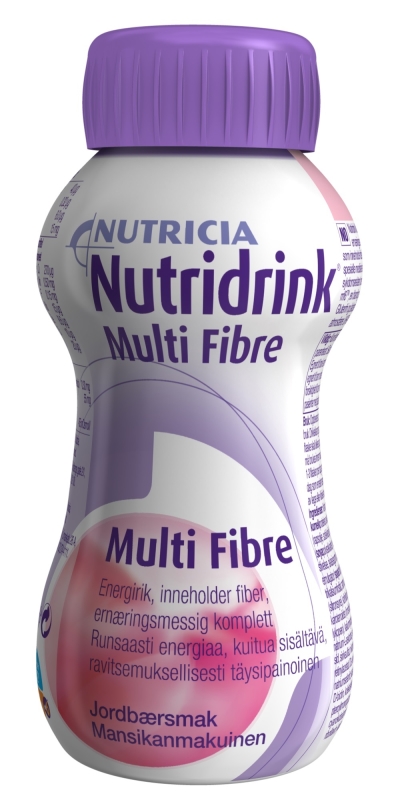Nutridrink Multi Fibre, 4x200ml Jordbær 
