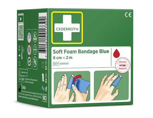 Plaster Soft Foam Cederroth, blå, 6cmx2m - Soft Foam  - 2