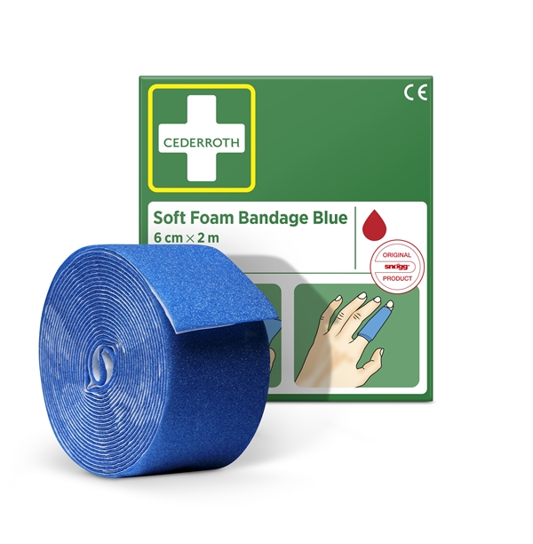 Plaster Soft Foam Cederroth, blå, 6cmx2m - Soft Foam  - 1