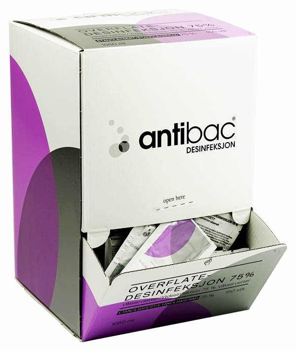 Antibac Overflatedesinfeksjon, 75% 17x22cm enkeltpakket - antibac - 3
