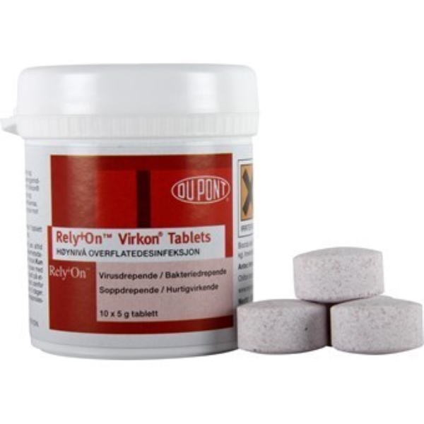 Desinfeksjon Virkon, Tabletter 5g, 50 tabl i boksen