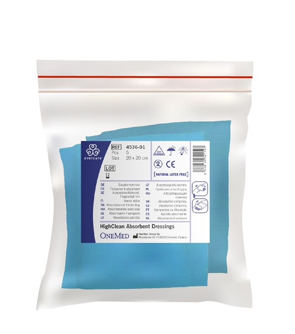 evercare absorberende bandasje, 20x20cm usteril - evercare® - 1