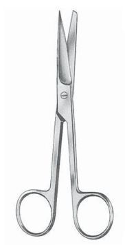 Saks rett kirurgisk, 13cm spiss/butt