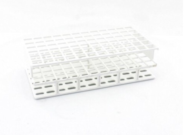 Prøverørstativ 6x12 rør, for 13 mm rør, hvitt