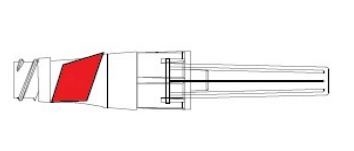 Injektionsventil NanoClave, uten slange Clear rød  - ICU Medical