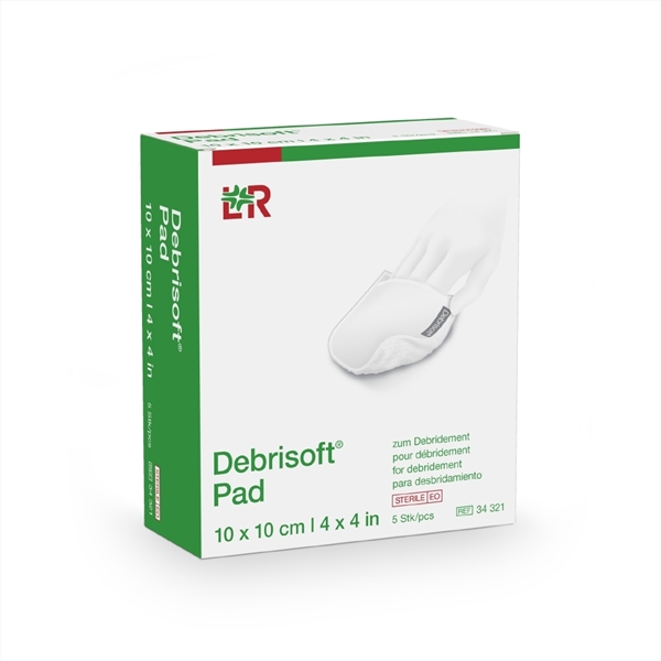 Sårbehandling pad Debrisoft, 10x10cm med lomme - Debrisoft