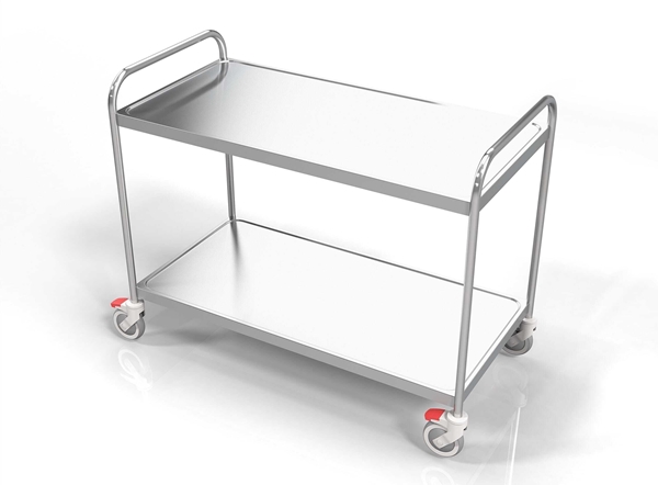 Trillebord Bick rustfritt, 2 hyller, 86x54x94cm