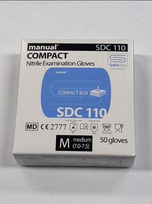 Hanske us nitril Safedon, L Compact pk 50 stk