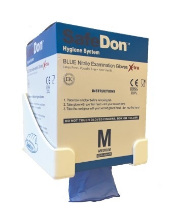 Hanske us nitril Safedon, L Blå extra 270mm