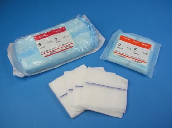 Op duk gas 45x70cm Mediplast, 5pk rtgtråd svart