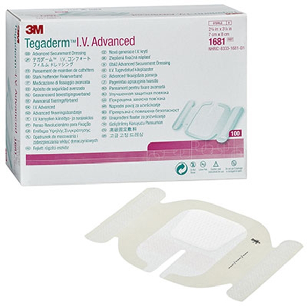 IV bandasje Tegaderm Adv 1681, 7x8cm PVK splitt - Tegaderm