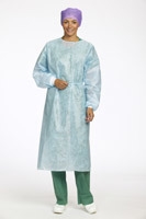 Stellefrakk engangs væsketett, mansjetter blå nonwowen Stor