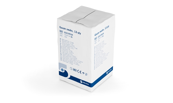 Selefa kompress Gas 12-lags, 10x10cm usteril - SELEFA® - 2