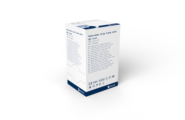 Kompress gas 12-lag Selefa
, 5x5cm steril 2 pk
 - SELEFA® - 2
