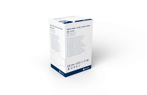 Kompress gas 12-lag Selefa
, 5x5cm steril 5 pk
 - SELEFA® - 2