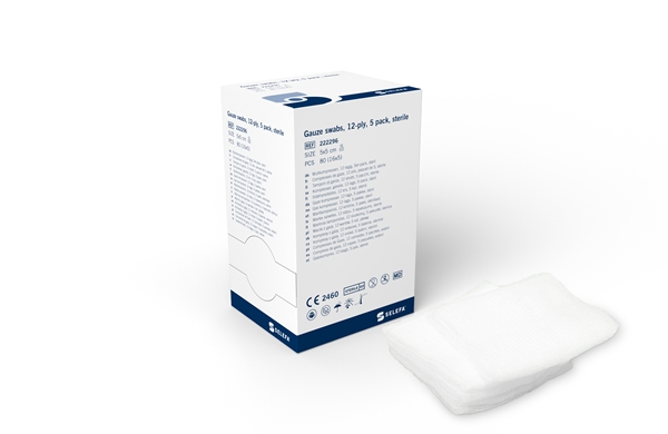 Kompress gas 12-lag Selefa
, 5x5cm steril 5 pk
 - SELEFA® - 1