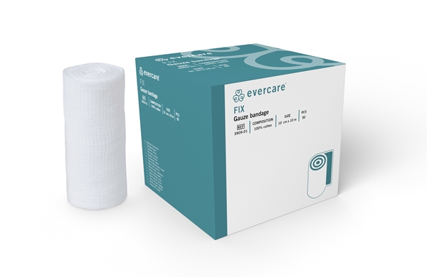 Fikseringsbind Evercare Fix uelastisk gasbind av  bomull, 10cm x 10m avdelingspakning - evercare® - 1