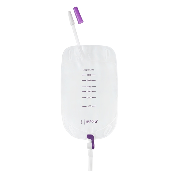 Urinpose tømbar ben Qufora, 0,6L sl=10cm utrekkvent 1500ml - Qufora