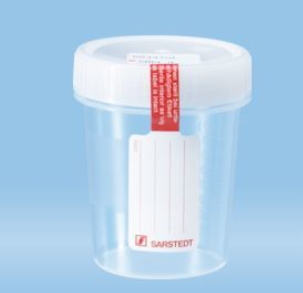 Urinprøvebeger, 100ml m/lokk, steril