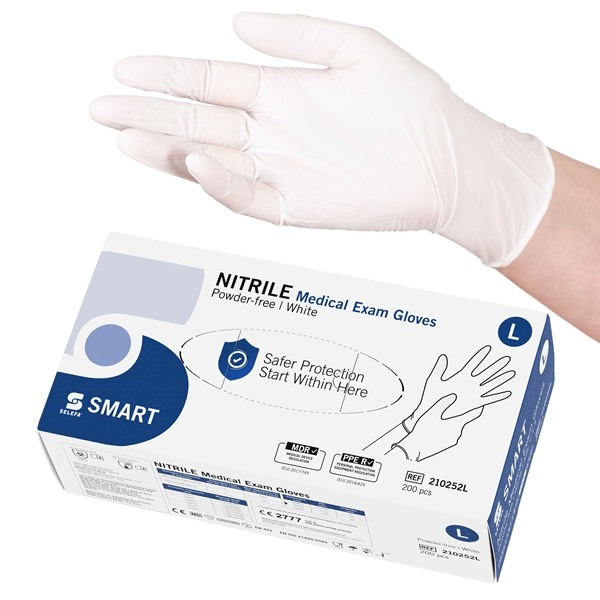 Hanske us nitril Selefa, L hvit AQL 1,5 - SELEFA®