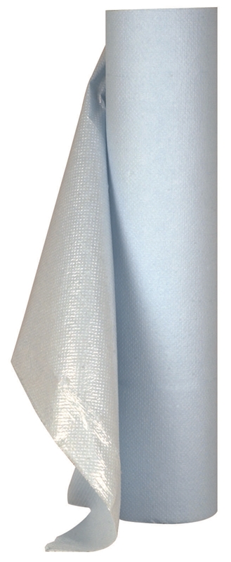 Legebenkpapir perforert, 50cm x 65m rull PE-bakside 