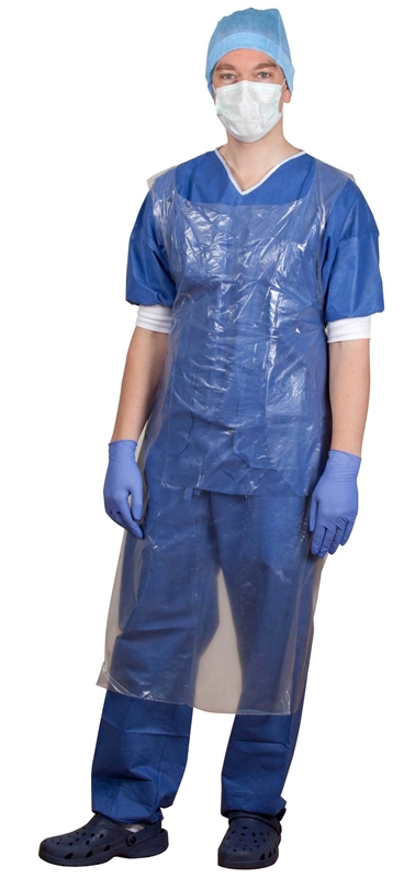 Selefa forkle plast, 81x125cm PE, 25my. I disp.eske - SELEFA® - 2