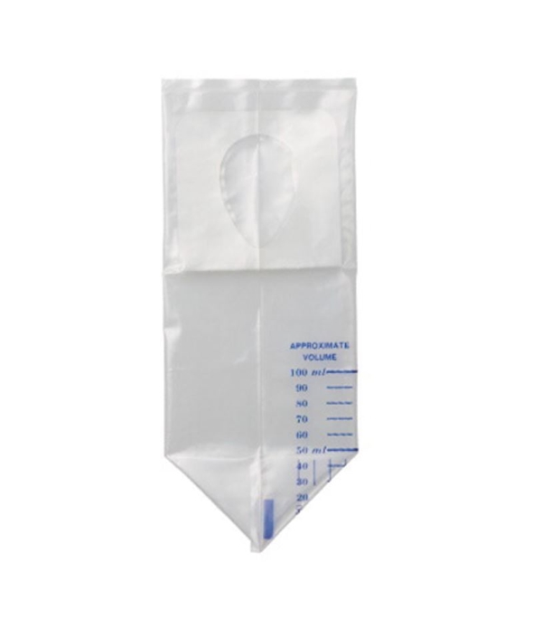 Urinpose for barn ikke tømbar, 100ml selvheftende steril