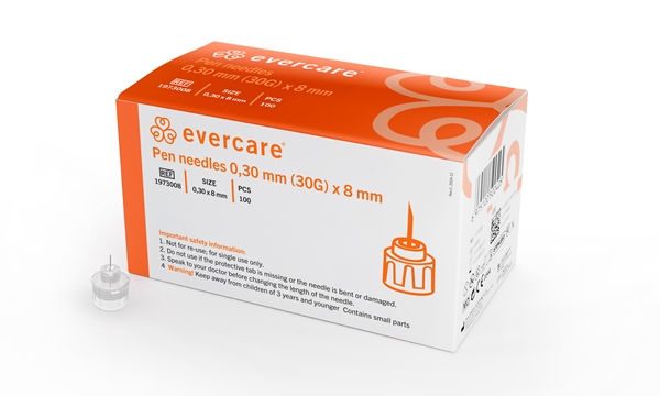 Pennekanyle Evercare , 30G 0,30 x 8 mm Orange - evercare® - 1