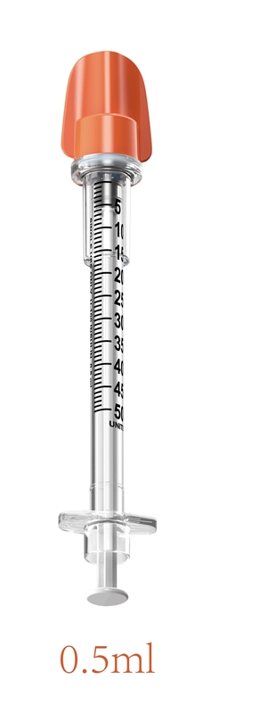 Insulinsprøyte Kanyle Safety, 0,5ml 29G x 12mm - Verifine - 2