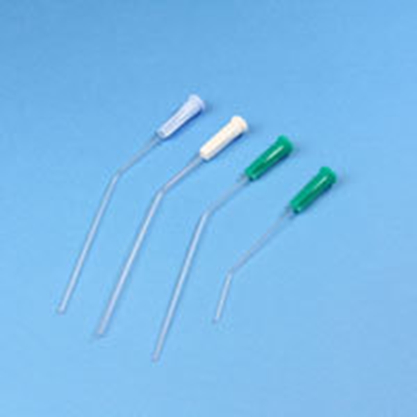 Øresugkanyle plast enkeltbøyd, 3,0x160mm blå